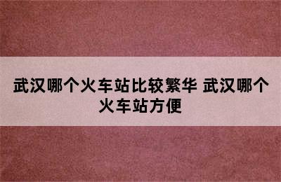 武汉哪个火车站比较繁华 武汉哪个火车站方便